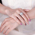 Fashion Geometric Square Couple Ring Set, Princess Style Bridal Wedding Matching Rings For Lovers view 3