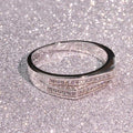 European American Double Layer Staggered Micro Pave Simulated Gemstone Index Finger Ring For Women view 5