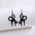 Luxury Black Spider And Cat Halloween Alloy Rhinestone Crystal Long Tassel Dangle Drop Earrings view 4