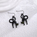 Luxury Black Spider And Cat Halloween Alloy Rhinestone Crystal Long Tassel Dangle Drop Earrings view 2