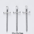 Silver Zinc Alloy Sword Charm Pendant for DIY Necklace Bracelet Jewelry Making view 1