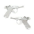 Antique Silver Zinc Alloy Gun Charm Pendant No.818448 for DIY Necklace Bracelet Jewelry Making view 2