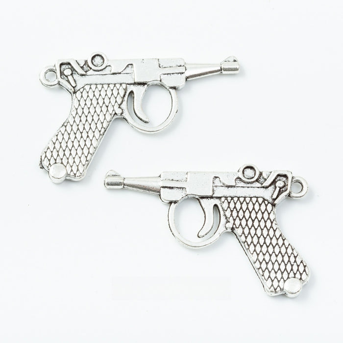 Antique Silver Zinc Alloy Gun Charm Pendant No.818448 for DIY Necklace Bracelet Jewelry Making