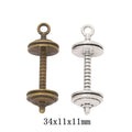 Zinc Alloy Dumbbell Charm Pendant No.683264 for DIY Necklace Bracelet Jewelry Making view 1