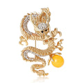 Alloy Enamel Rhinestone Chinese Dragon Brooch For Men's Formal Apparel view 5