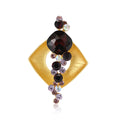 Matte Gold Alloy Rhinestone Square Brooch Pin For Women Apparel view 5