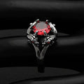 Vintage Black Gold Dragon Head Ring, Bold Luxury Dark Style Statement Finger Jewelry view 3