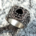European Creative Spade Heart Ring Hip Hop Poker Vintage Unisex Statement Finger Ring view 2