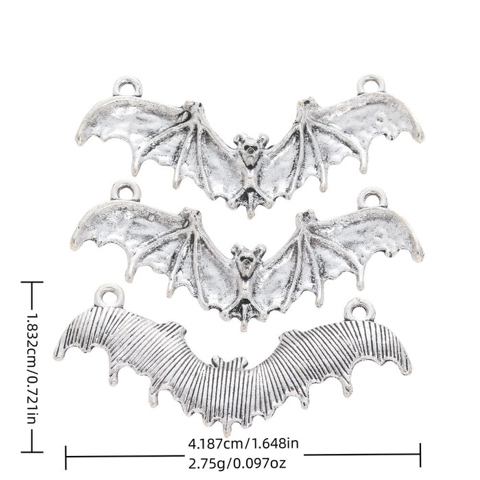 Antique Silver Zinc Alloy Bat Charm Pendant No.623256 for DIY Necklace Bracelet Jewelry Making
