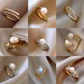 Gold Plated Pearl Zircon Butterfly Ring For Women view 1