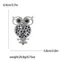 Alloy Rhinestone Hollow Owl Brooch Pin For Women's Apparel view 4