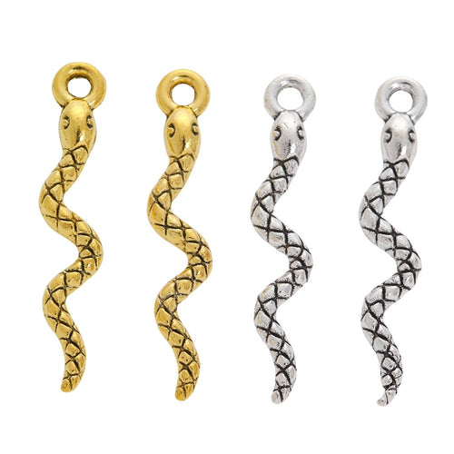 Vintage Alloy Snake Pendant Charm For DIY Jewelry Accessories And Bracelet Making