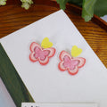 Dopamine Cherry Butterfly Heart Flower Acrylic Drop Dangle Sweet Summer Fashion Earrings view 3