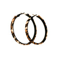 Chic Leopard Print Faux Leather Geometric Round Hoop Earrings With Silver Pin For Women view 5