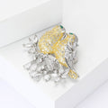 Copper Zircon Magpie Brooch Pin For Elegant Women Clothing view 2