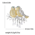 Copper Zircon Magpie Brooch Pin For Elegant Women Clothing view 4