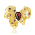 Gold Tone Alloy Rhinestone Butterfly Brooch For Suits And Coats view 5