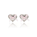 Elegant Silver Alloy Heart Stud Earrings With Sweet Ribbon Bow Detail For Women Summer Fashion Earrings view 5