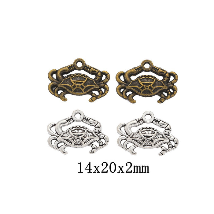 Zinc Alloy Crab Charm Pendant No.498870 for DIY Necklace Bracelet Jewelry Making