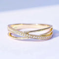 Cross Design Micro Pave Line Finger Ring, Fashion Index Ring For Women Trendy Jewelry Accessory view 3