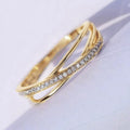 Cross Design Micro Pave Line Finger Ring, Fashion Index Ring For Women Trendy Jewelry Accessory view 2