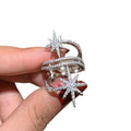 European Light Luxury Micro Pave Star Ring Multi Layer Wrap Geometric Statement Jewelry view 5