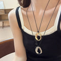 Minimalist Alloy Waterdrop Pendant Tie Sweater Necklace Casual Light Luxury Jewelry view 1