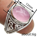 Classic Vintage Carved Simple Ring, Geometric Oval Cabochon Statement Finger Jewelry view 3