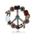 Alloy Rhinestone Peace Badge Brooch For Vintage Baroque Apparel view 5