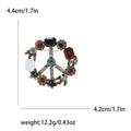 Alloy Rhinestone Peace Badge Brooch For Vintage Baroque Apparel view 4