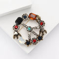 Alloy Rhinestone Peace Badge Brooch For Vintage Baroque Apparel view 3