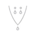 Luxury Rhinestone Geometric Teardrop Pendant Necklace And Crystal Drop Earrings Jewelry Set Earrings view 5