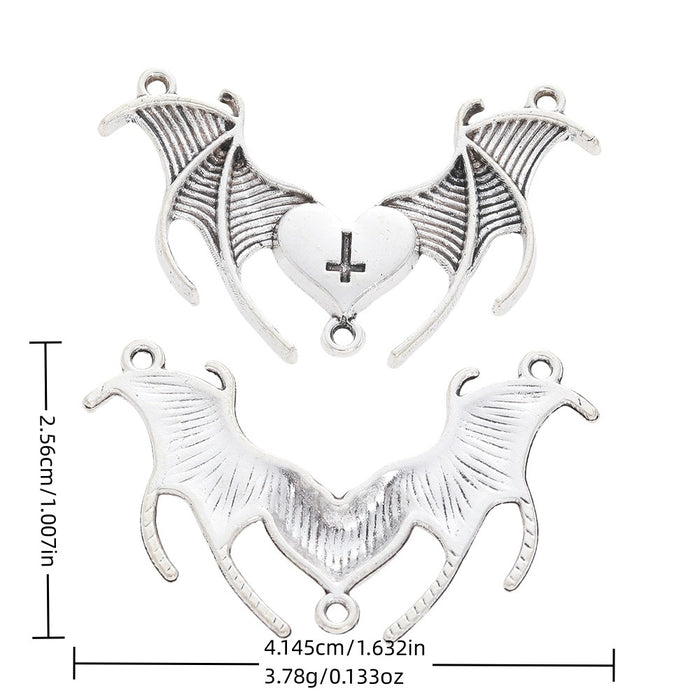 Antique Silver Zinc Alloy Bat Cross Charm Pendant for DIY Necklace Bracelet Jewelry Making