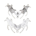 Antique Silver Zinc Alloy Bat Cross Charm Pendant for DIY Necklace Bracelet Jewelry Making view 2