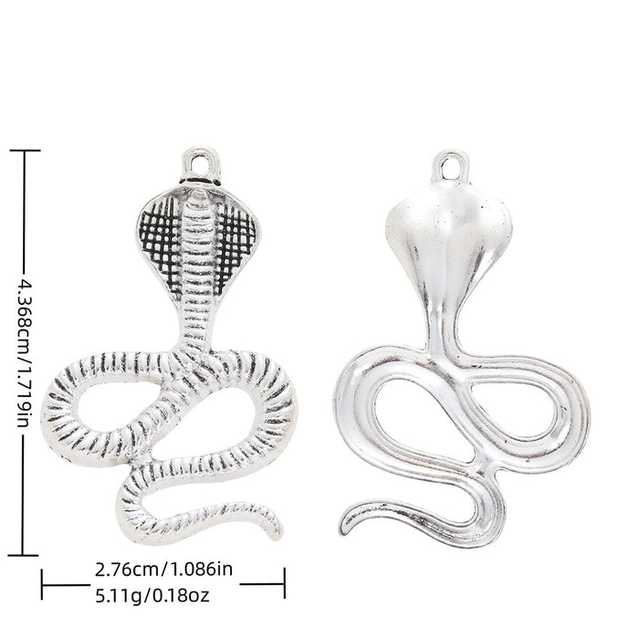 Vintage Alloy Cobra Snake Pendant Charm For DIY Jewelry Accessories And Necklace Making