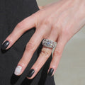 French Vintage Luxury Hollow Out Ring For Women, Queen Princess Style Antique Fashion Finger Jewelry view 3