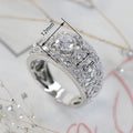 French Vintage Luxury Hollow Out Ring For Women, Queen Princess Style Antique Fashion Finger Jewelry view 4