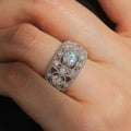 French Vintage Luxury Hollow Out Ring For Women, Queen Princess Style Antique Fashion Finger Jewelry view 2
