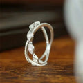 European American Cross Ring Double Layer Marquise Daily Commuter Korean Style Finger Ring For Women view 2