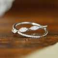European American Cross Ring Double Layer Marquise Daily Commuter Korean Style Finger Ring For Women view 5