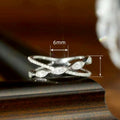 European American Cross Ring Double Layer Marquise Daily Commuter Korean Style Finger Ring For Women view 4