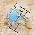 European Retro Micro Pave Ring, Fashion Faux Turquoise Temperament Women's Finger Ring view 4