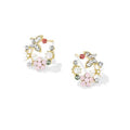 Fresh Floral Butterfly Resin Stud Earrings With Silver Pins Vacation Style Jewelry view 5