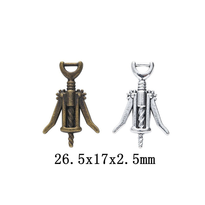 Zinc Alloy Corkscrew Charm Pendant for DIY Necklace Bracelet Jewelry Making