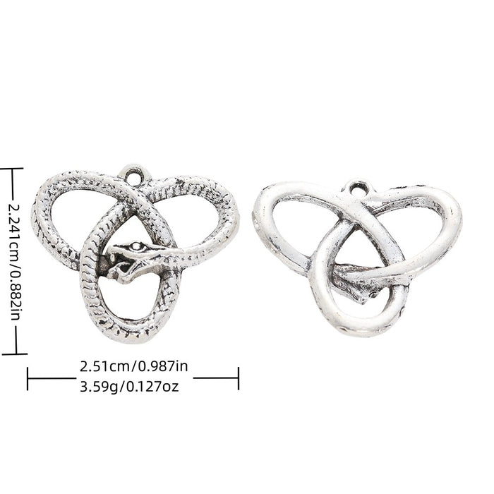 Antique Silver Zinc Alloy Snake Charm Pendant No.567475 for DIY Necklace Bracelet Jewelry Making