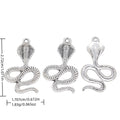 Antique Silver Zinc Alloy Snake Charm Pendant No.411439 for DIY Necklace Bracelet Jewelry Making view 1