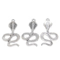 Antique Silver Zinc Alloy Snake Charm Pendant No.411439 for DIY Necklace Bracelet Jewelry Making view 2