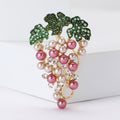 Alloy Rhinestone Pearl Grape Brooch For Women's Suits And Shirts view 1
