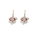 Creative Enamel Coffee Cup Alloy Drop Dangle Earrings For Women Cute Minimal Summer Fashion Earrings view 5