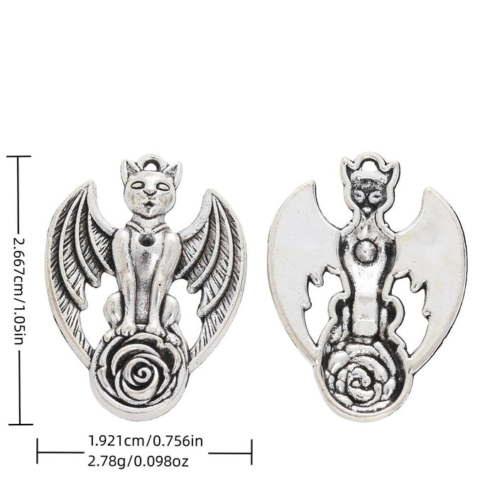 Antique Silver Zinc Alloy Bat Charm Pendant No.605618 for DIY Necklace Bracelet Jewelry Making